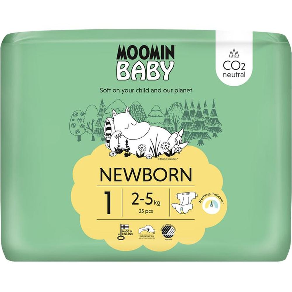 Moomin Baby luiers maat 1 25 pcs. 2-5 kg