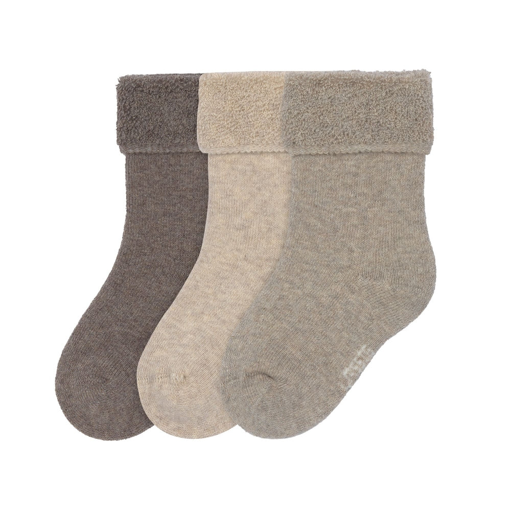 Lässig 3-pack Terry Sokken GOTS - Brown Beige