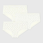 Petit Bateau | Set van 3 katoenen onderbroekjes met hoge taille en hartjesprint voor kinderen