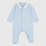 Petit Bateau | Katoenen babypyjama met kraag met walvisprint
