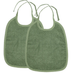 Bavoir Meyco à nouer en tissu éponge, lot de 2 - vert forêt