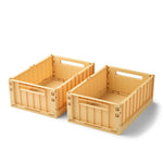 Boîte de rangement moyenne Liewood Weston, lot de 2 - jaune citron