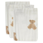 Jollein Gant de toilette hydrophile - Teddy Bear - 3 pièces