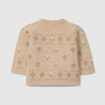 Laranjinha Gebreide Bloemen Jas - Beige