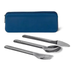 Citron Set de couverts avec pochette - Bleu