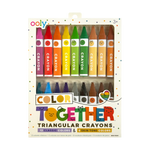 Ooly - Color Together - Driehoekige Wasco's - 12 Klassieke Kleuren - 6 Huidskleuren