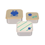 Lässig Set de 3 boîtes à goûter en acier inoxydable - Happy Trails Frogs