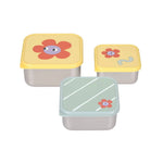 Lässig Lot de 3 boîtes à goûter en acier inoxydable - Happy Trails Flower