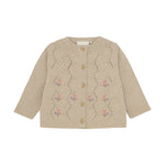 Minymo Gebreid Vestje Met Borduursel - Bloemen