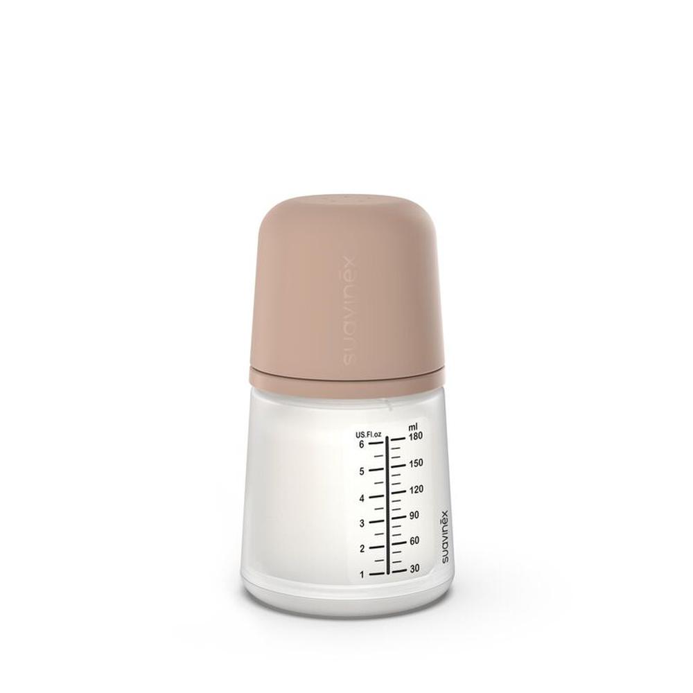 Suavinex - Anti-Koliek Zero.Zero Zuigfles - Langzaam Stromend S - 180ml - +0m - Almond