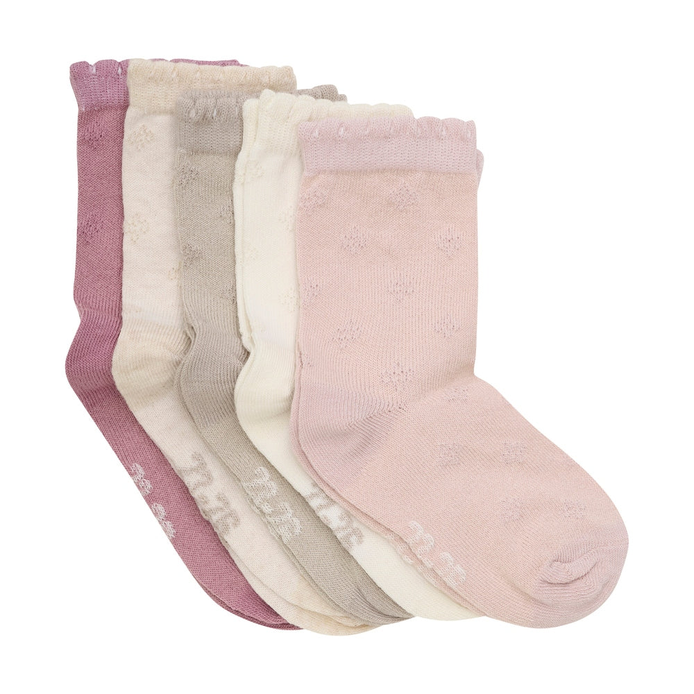 Minymo 5-pack Sokken - Rose/Shell