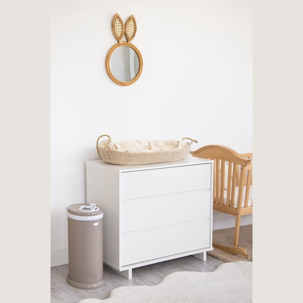 Ubbi Luieremmer – Taupe | Geurloos, metaal, stijlvol en zonder navulcassettes