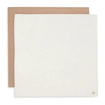 Jollein 2 Serviettes en Mousseline en Coton Bambou 115x115 - Biscuit/Ivoire