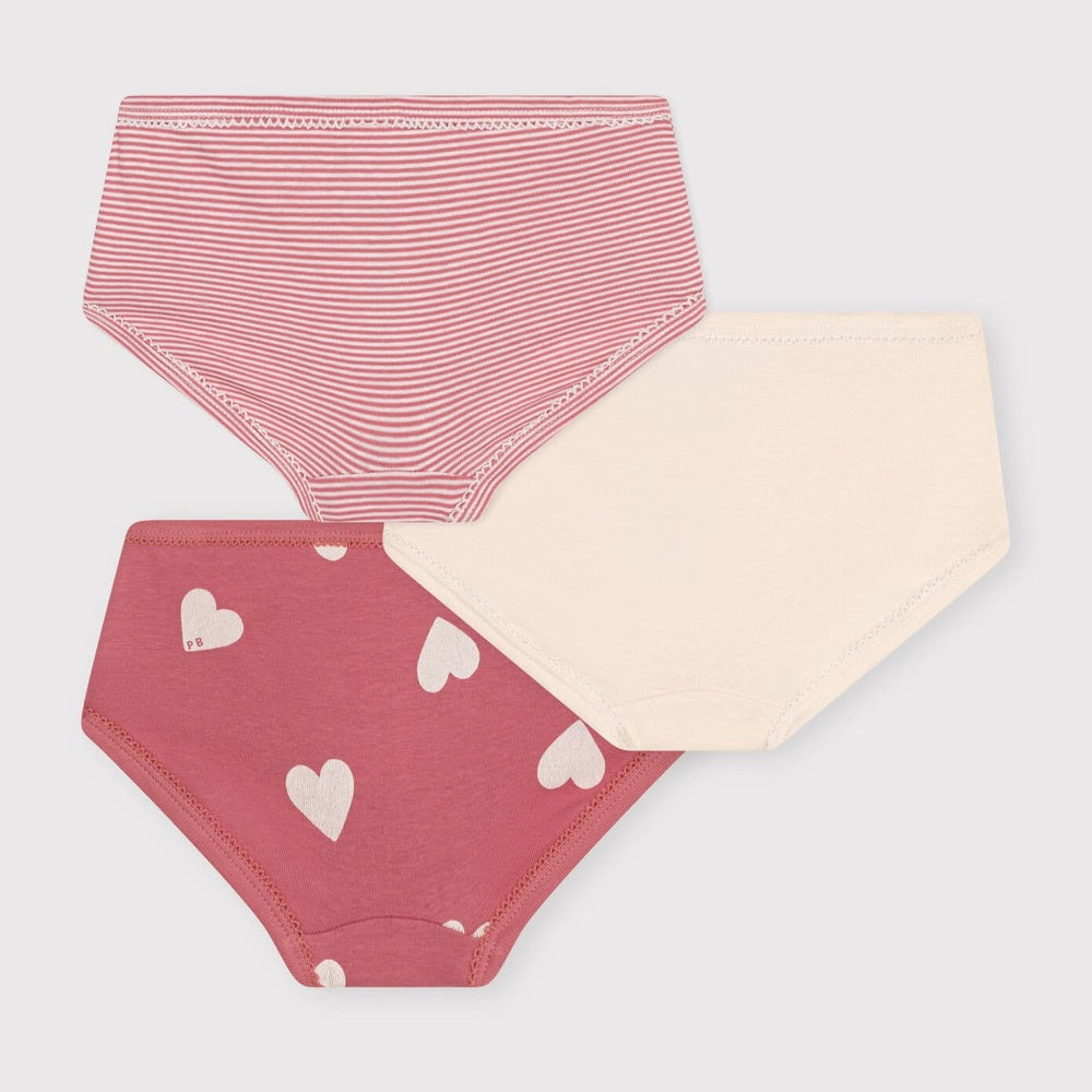 Petit Bateau Set Van 3 Shorties Met Hoge Taille Voor Meisjes - Hartjes