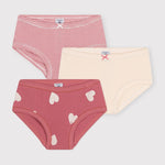 Petit Bateau Set Van 3 Shorties Met Hoge Taille Voor Meisjes - Hartjes