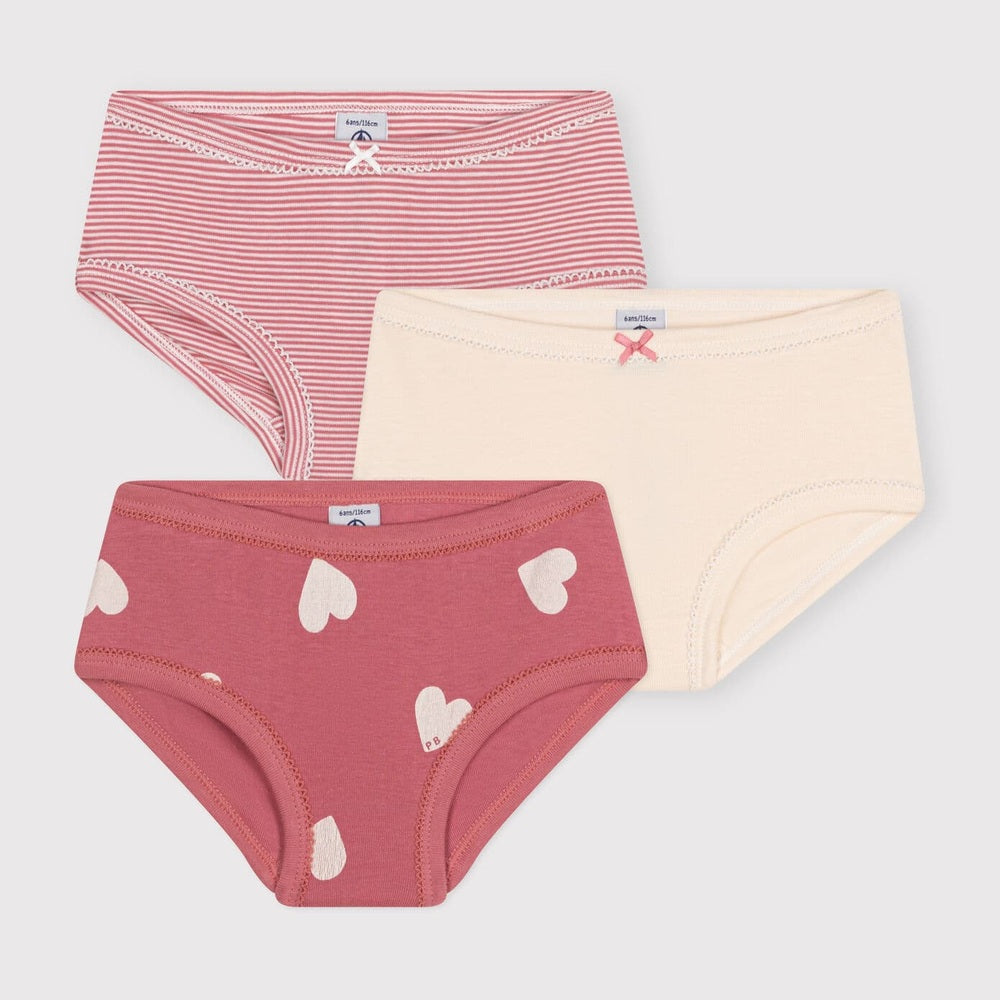 Petit Bateau Set Van 3 Shorties Met Hoge Taille Voor Meisjes - Hartjes