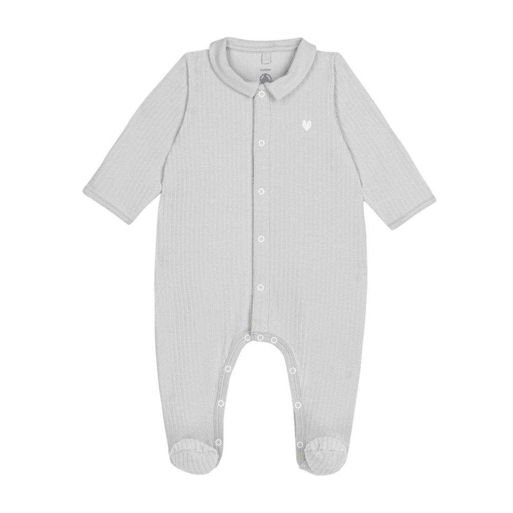 Petit Bateau Babypyjama Geribd Met Geborduurd Hartje