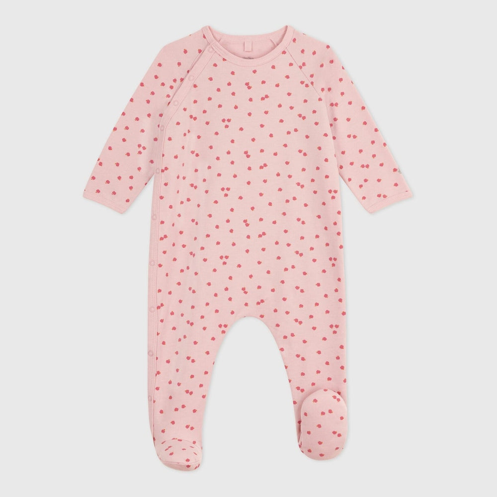Petit Bateau Babypyjama Van Geruwde Fleece - Roze Appeltjes