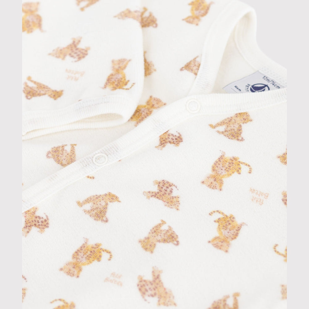 Petit Bateau Fluwelen Babypyjama - Luipaard