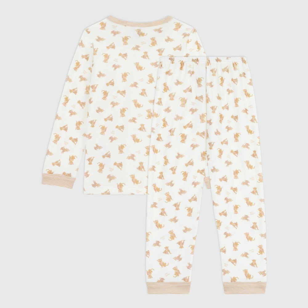 Petit Bateau Fluwelen Kinderpyjama - Luipaardprint