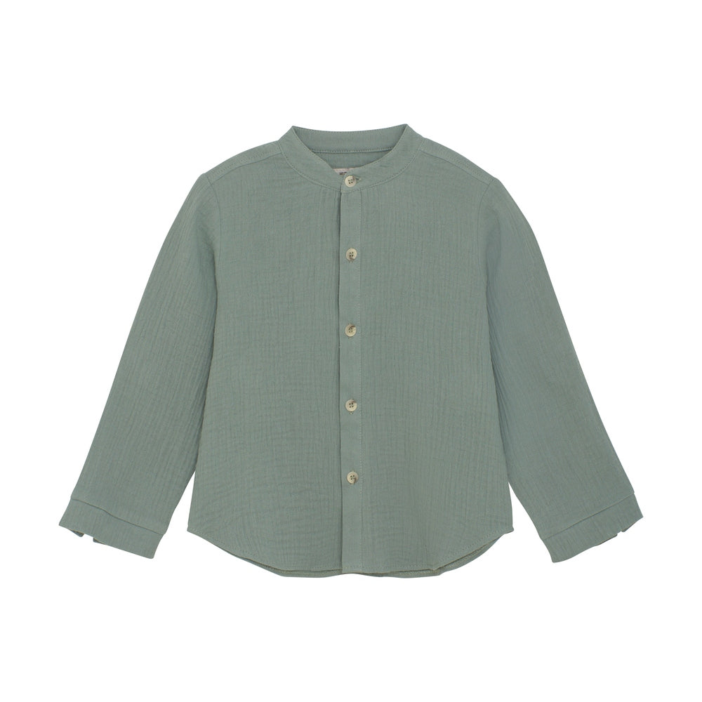 Huttelihut Mousseline Hemd Met Lange Mouwen - Groen