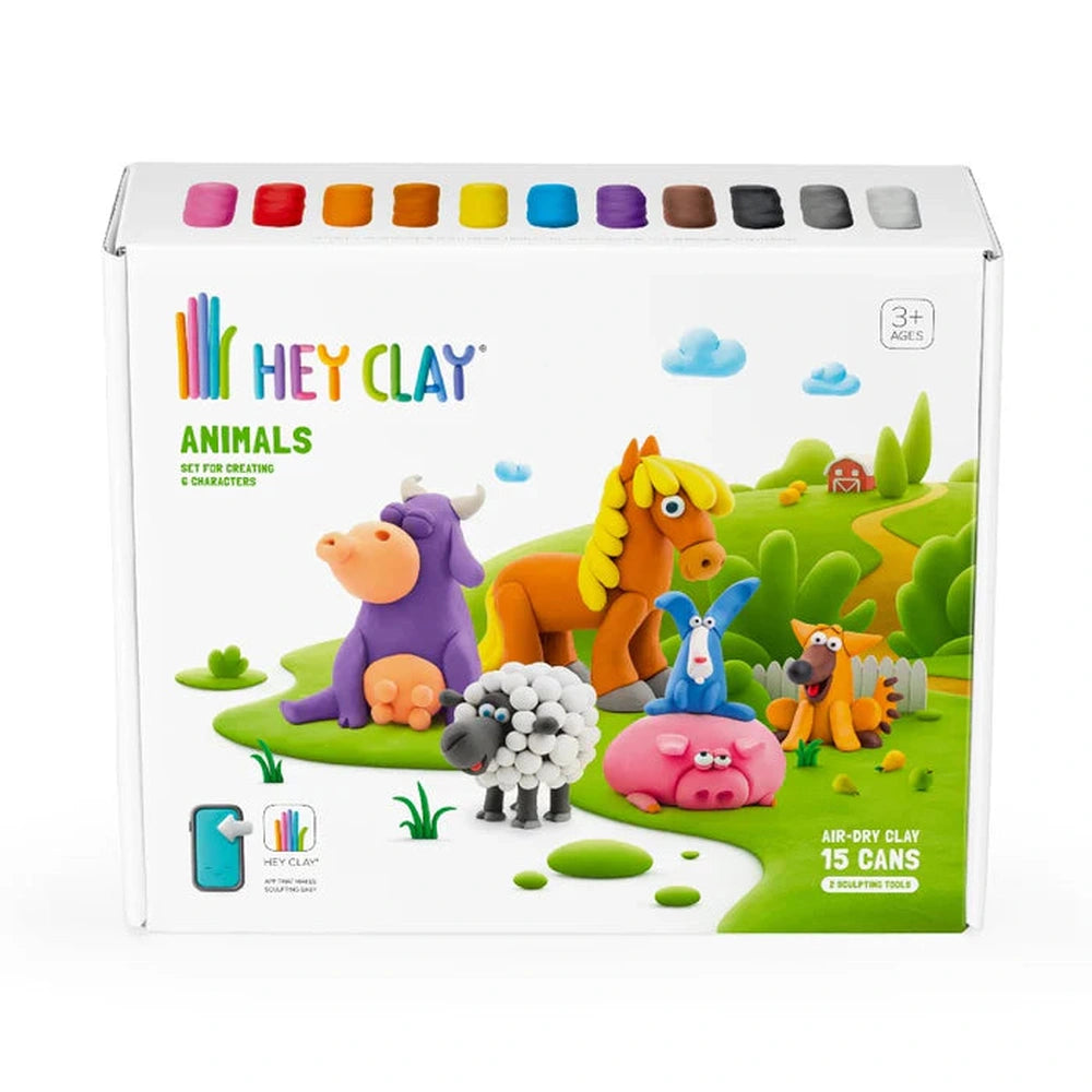 Hey Clay Zelfhardende Klei Farm Animals - 15 potjes