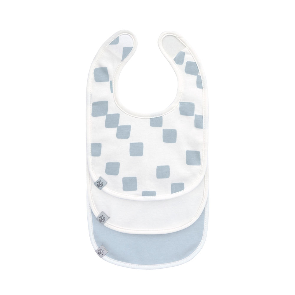 Lässig Set Van 3 GOTS Newborn Slabbetjes - Happy Fruits Light Blue