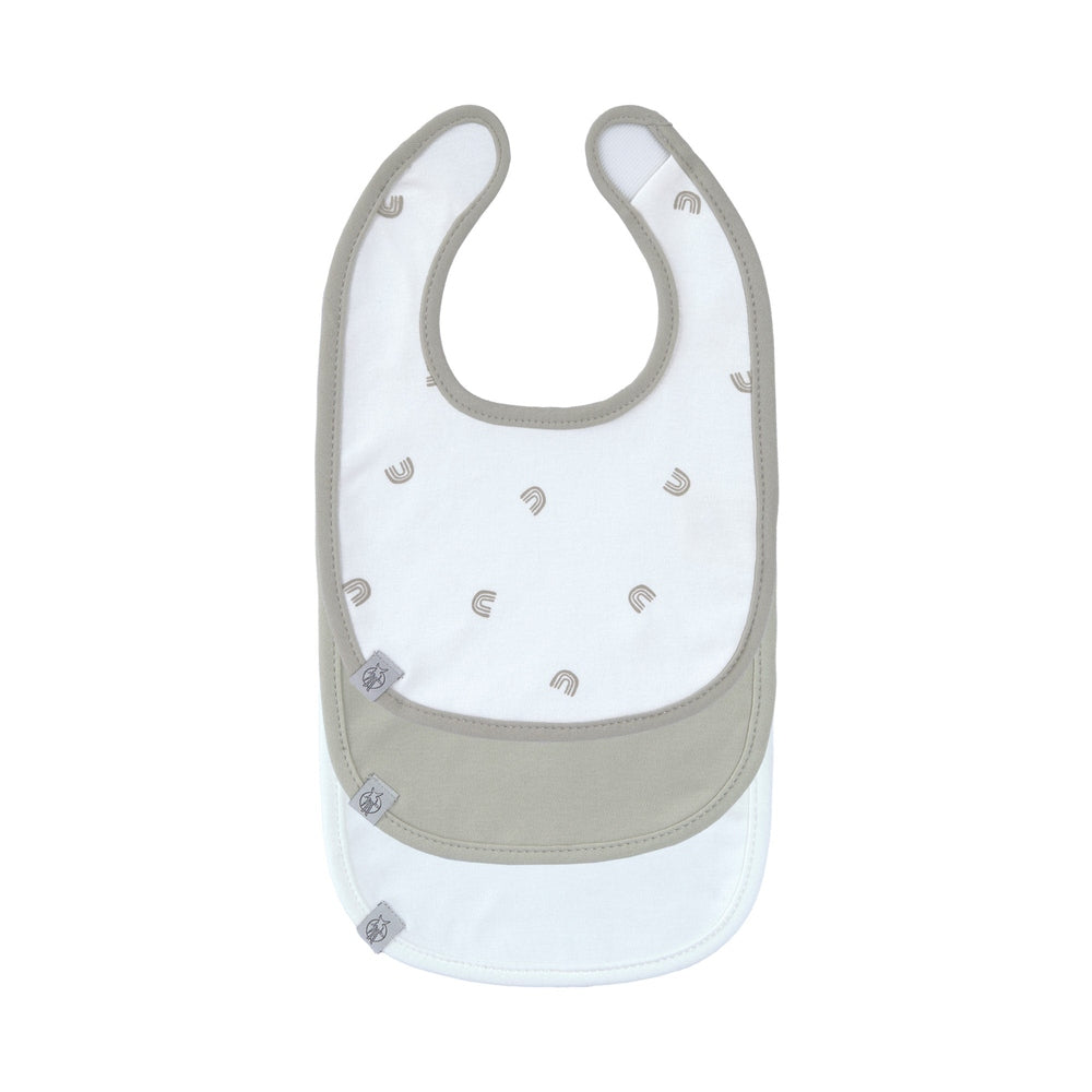 Lässig Set Van 3 GOTS Newborn Slabbetjes - Rainbow/ Beige