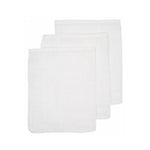 3 gants de toilette hydrophiles bio 21X17 cm - blanc