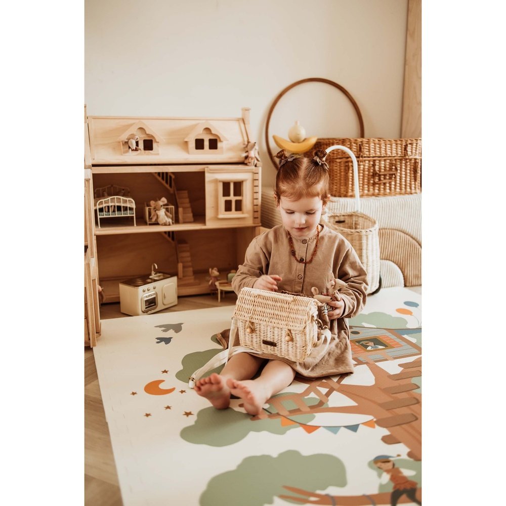 Play&Go Speeltapijt Puzzel - Eevaa 2In1 Puzzelmat/Opbergbox - Treehouse | Foam