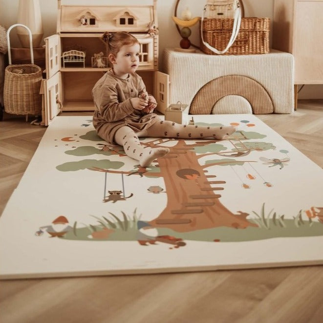 Play&Go Speeltapijt Puzzel - Eevaa 2In1 Puzzelmat/Opbergbox - Treehouse | Foam
