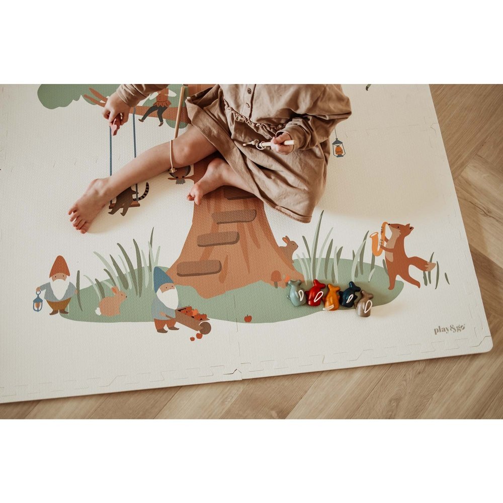 Play&Go Speeltapijt Puzzel - Eevaa 2In1 Puzzelmat/Opbergbox - Treehouse | Foam