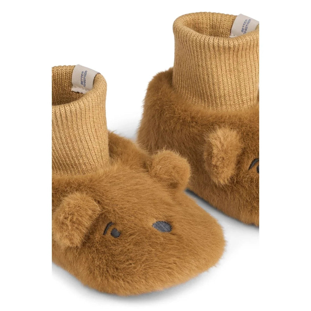 Liewood Beth Bear Plush Slipper - Golden Caramel