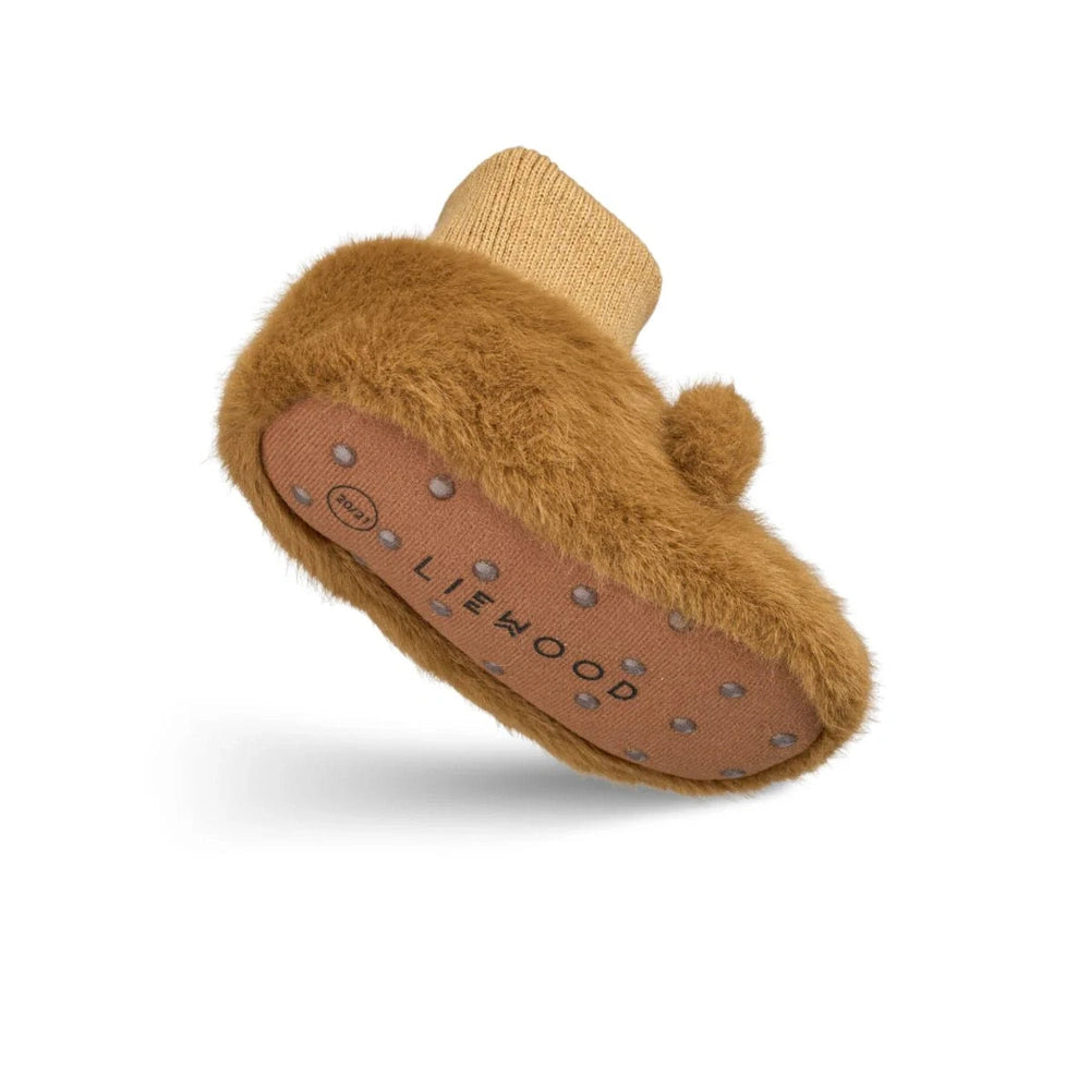 Liewood Beth Bear Plush Slipper - Golden Caramel