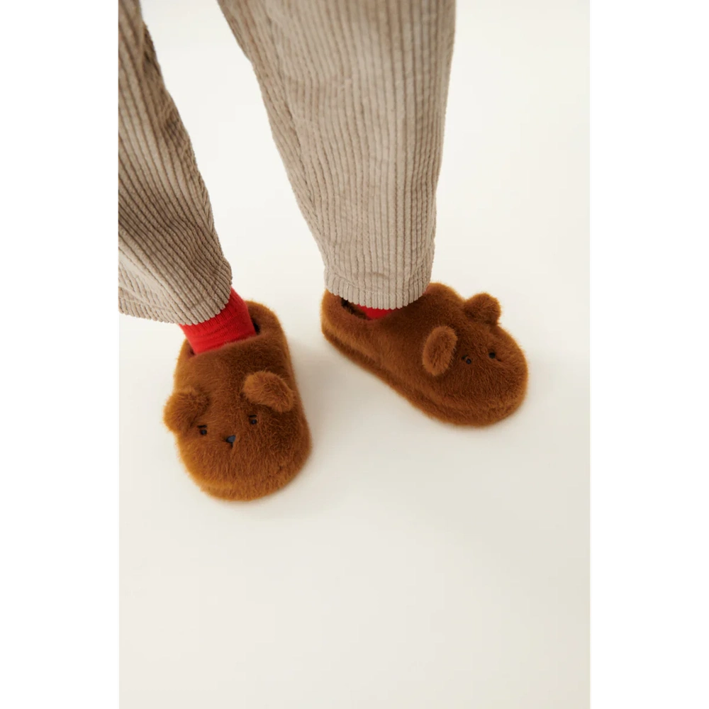 Liewood Aviaja Bear Slippers - Golden Caramel