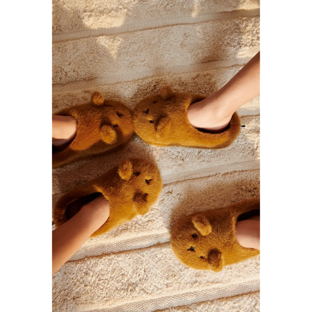 Liewood Aviaja Bear Slippers - Golden Caramel
