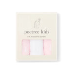 Poetree Kids 3 Hydrofiele Doeken 60x60cm - Pink & White