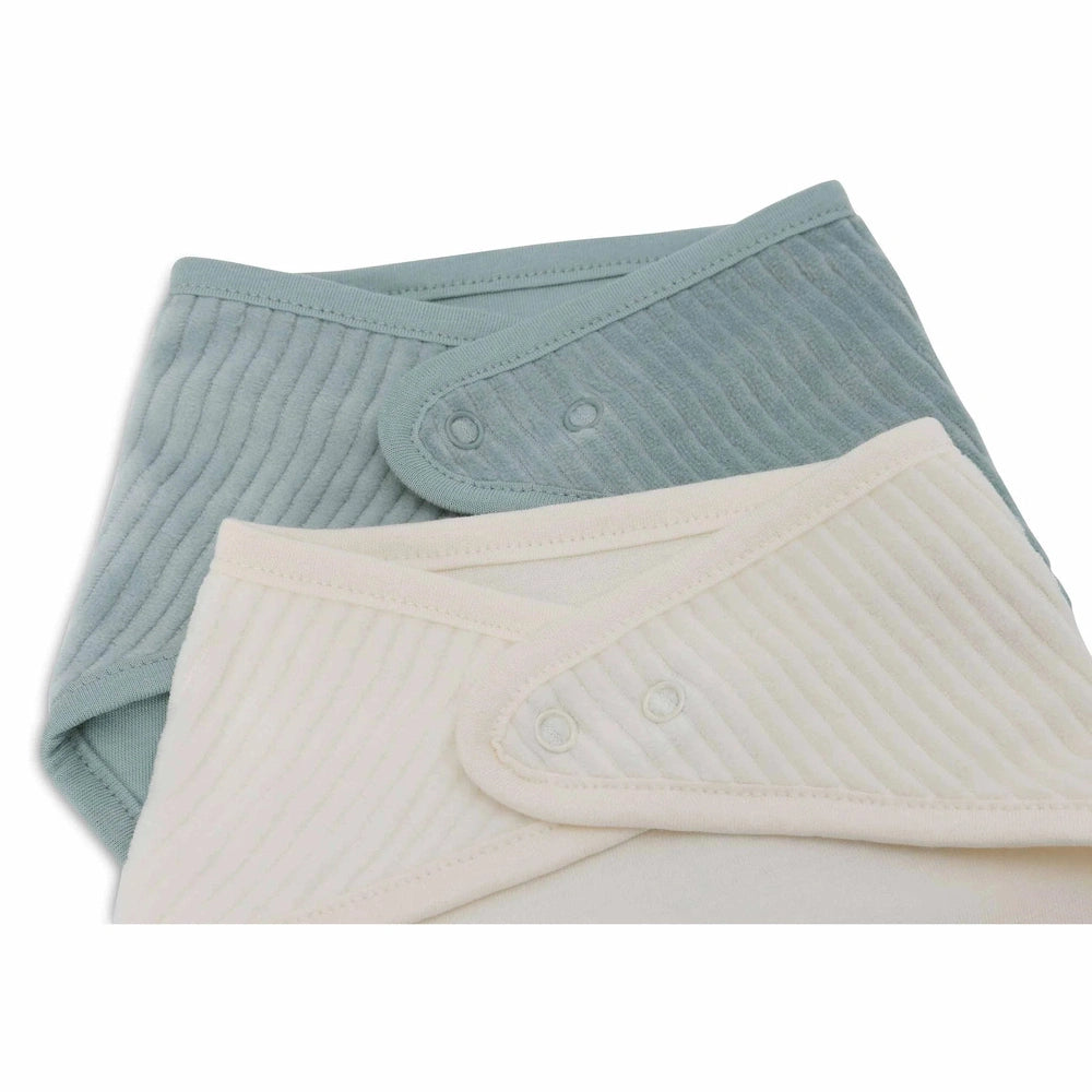 Jollein Slab Bandana - Velvet Rib Sea Green / Ivory 2pack