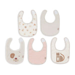 Jollein Slabbetjes Waterproof 5-pack - Animal Friends