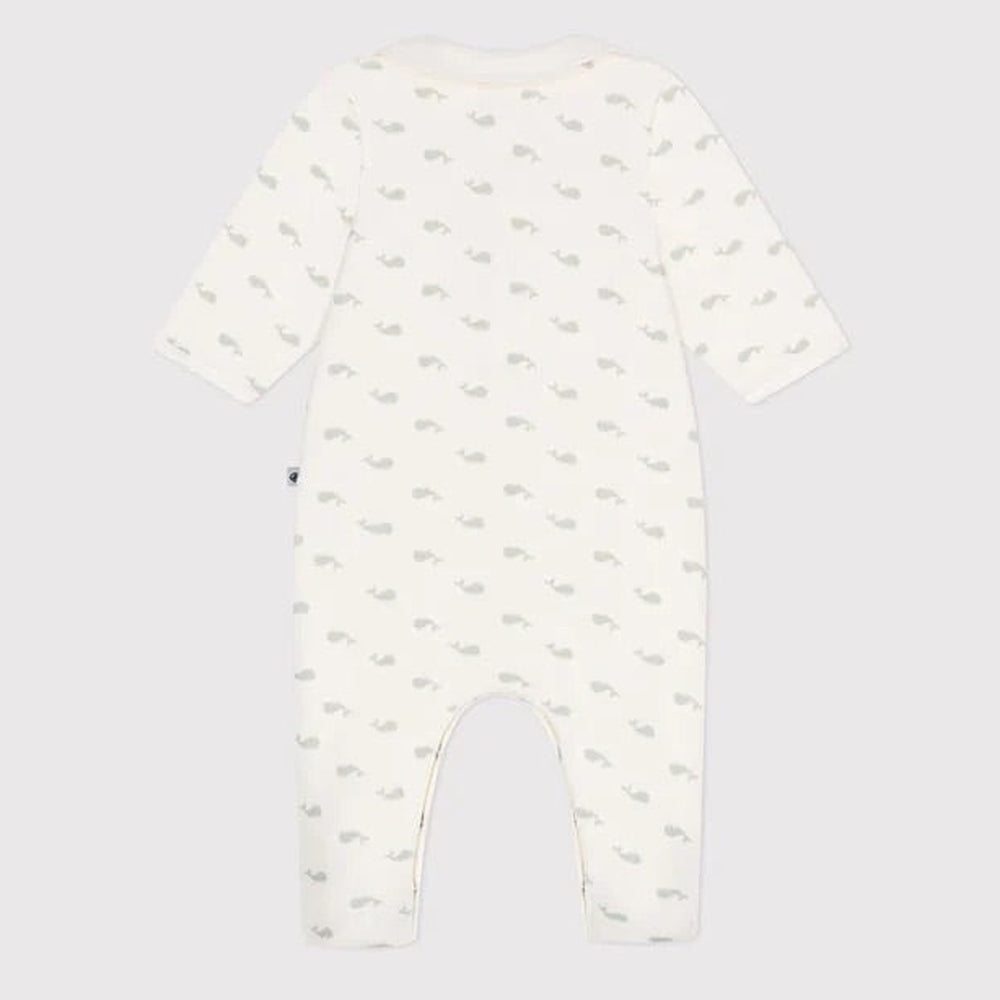 Petit Bateau | Fluwelen Babypyjama - Marshmallow/Walvis