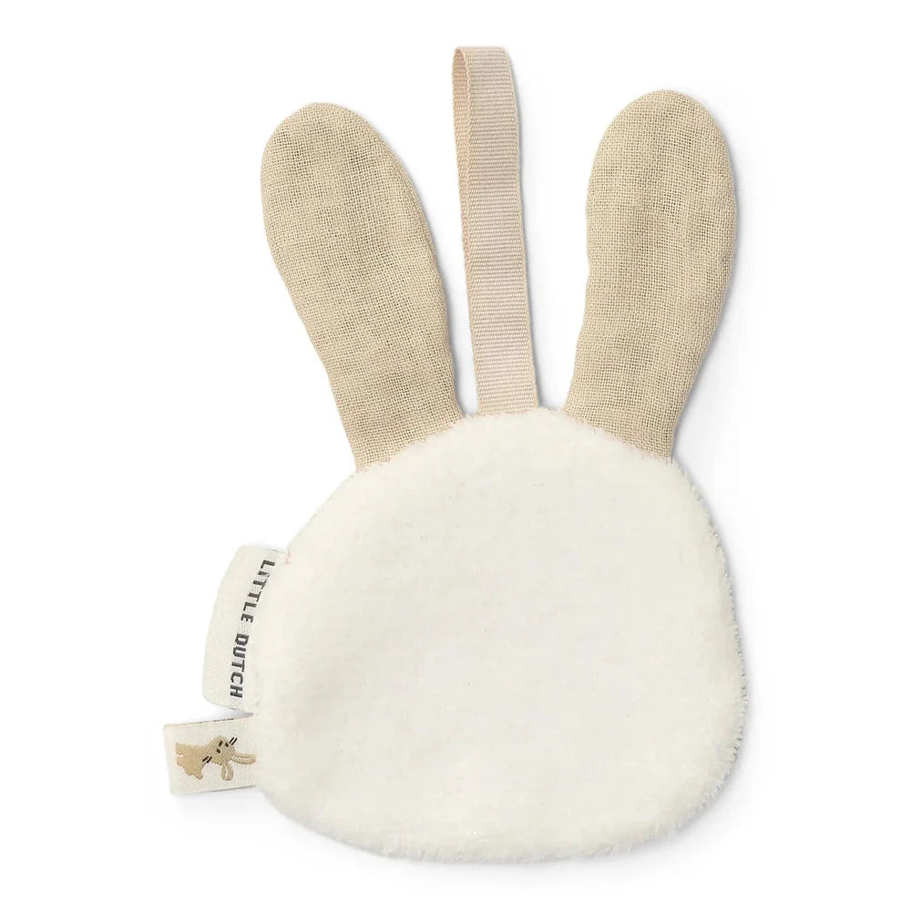 Little Dutch Doudou attache-tétine en mousseline Lapin - Beige