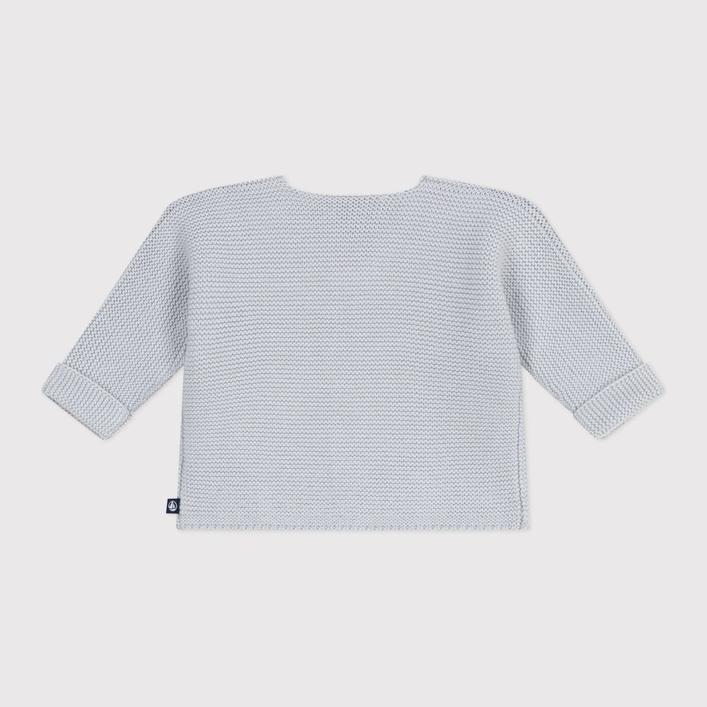 Petit Bateau Gebreid Katoenen Vestje In Ribbelsteek Voor Baby's - Licht Blauw