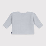 Petit Bateau Gebreid Katoenen Vestje In Ribbelsteek Voor Baby's - Licht Blauw