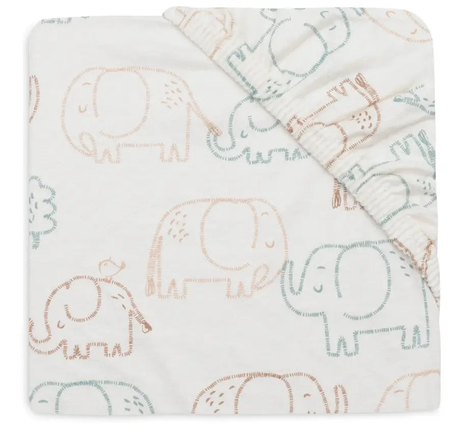 Jollein Hoeslaken Jersey 40/50x80/90cm - Elephant Tales