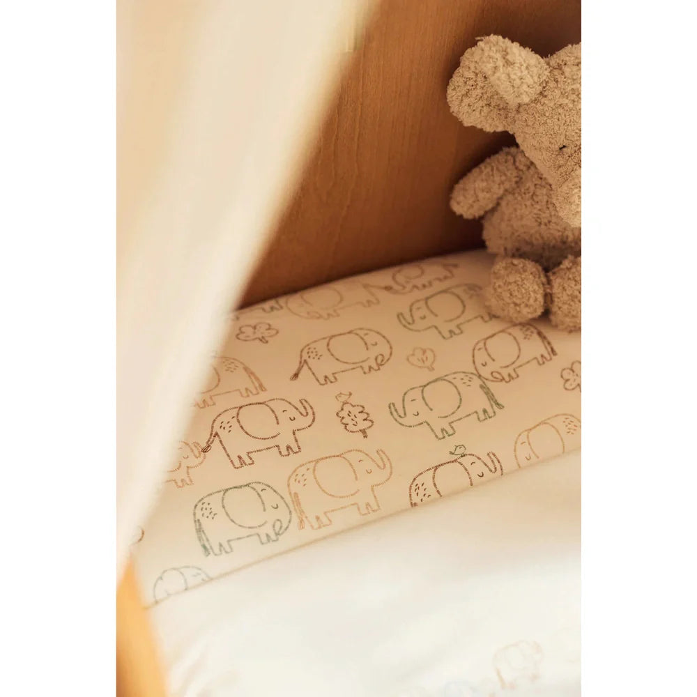 Jollein Hoeslaken Jersey 40/50x80/90cm - Elephant Tales