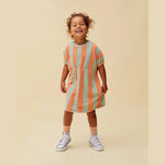 Sproet & Sprout Losse Jurk Strepen Slit Green