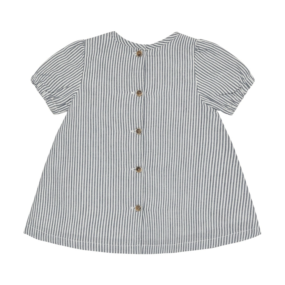 Huttelihut Gestreepte Jurk met Korte Mouwen – Luchtig & Zomers – Dark Navy