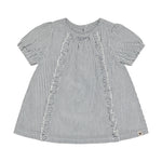 Huttelihut Gestreepte Jurk met Korte Mouwen – Luchtig & Zomers – Dark Navy