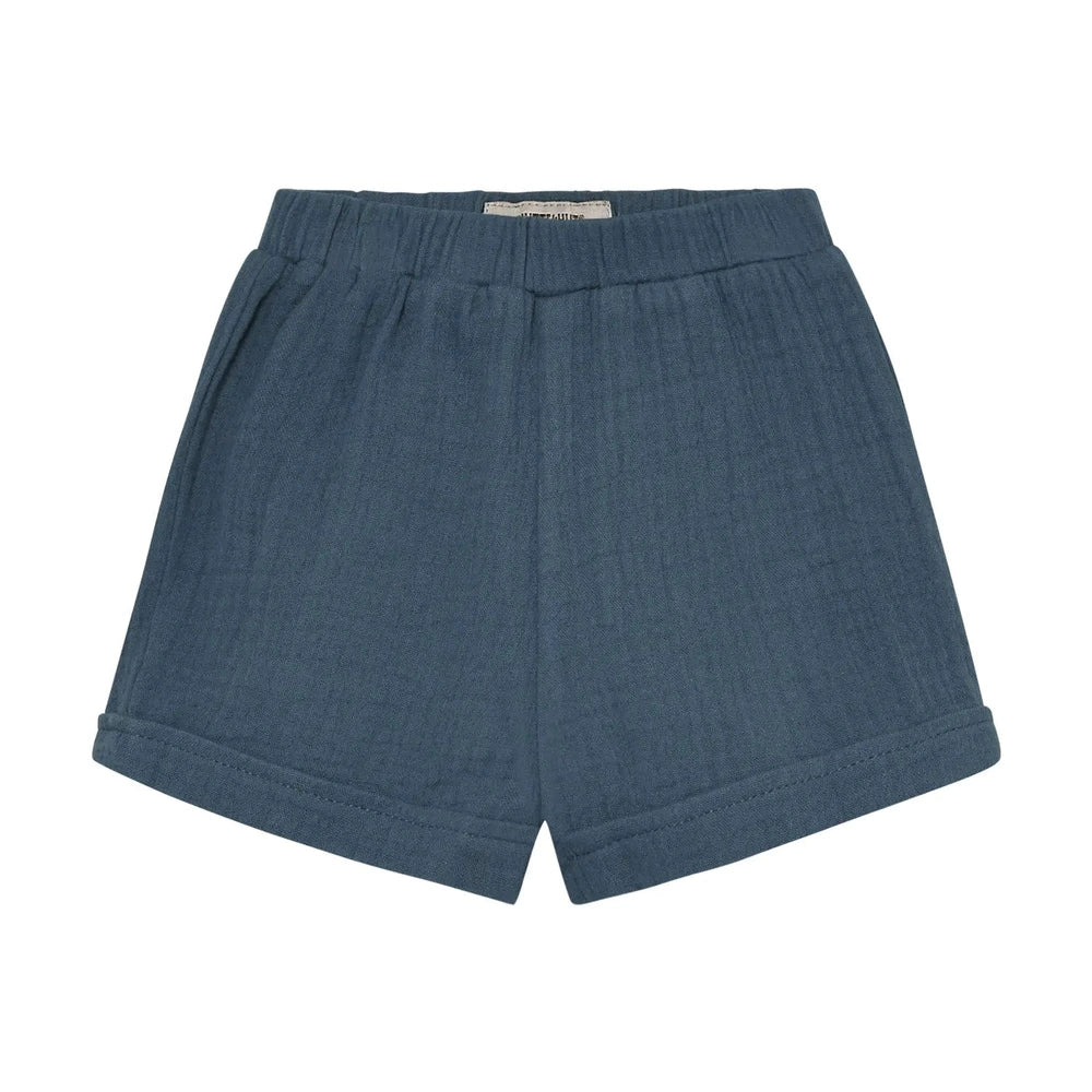 Short en mousseline Huttelihut – short léger en coton – bleu marine foncé