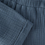Huttelihut Short en mousseline – short léger en coton – Bleu marine foncé